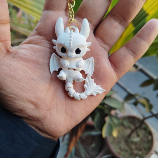 Flexi Light Fury Dragon Keychain