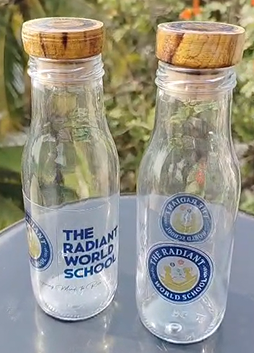 Elite Custom Printed Glass Bottle with Wooden Cap( Pack of 10 Bottles ) – Premium Corporate Gifting Edition - Image 3